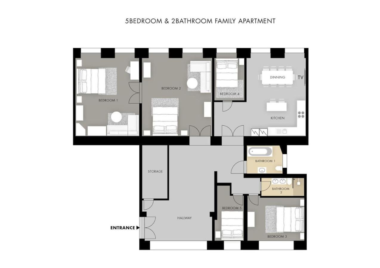 5Br 2Bath Family Apt 5Mins To Wenceslas Square Praga Exterior foto